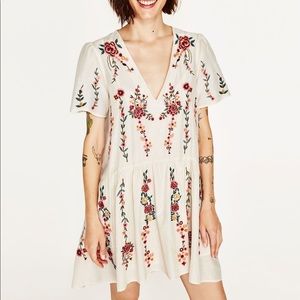 Zara mini embroidered dress